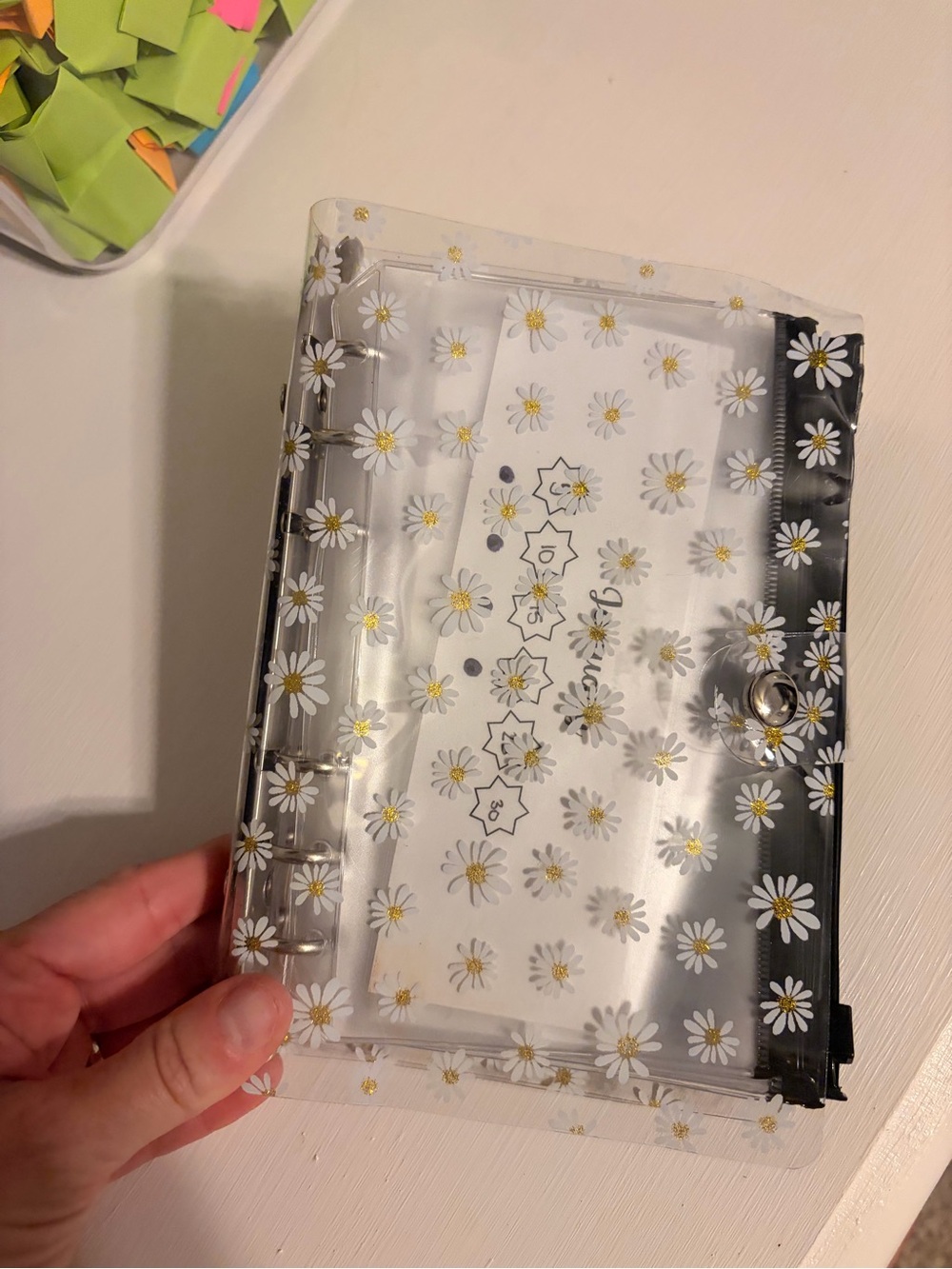 Clear Daisy-Print budget binder